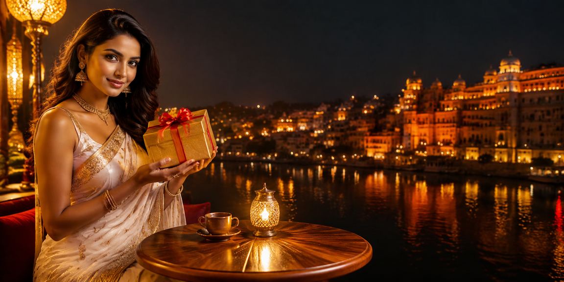Indian woman enjoying responsible cricket betting in stylish environment