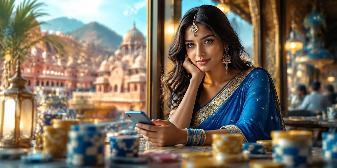Mobile payment process in vibrant environment reflecting Indian market