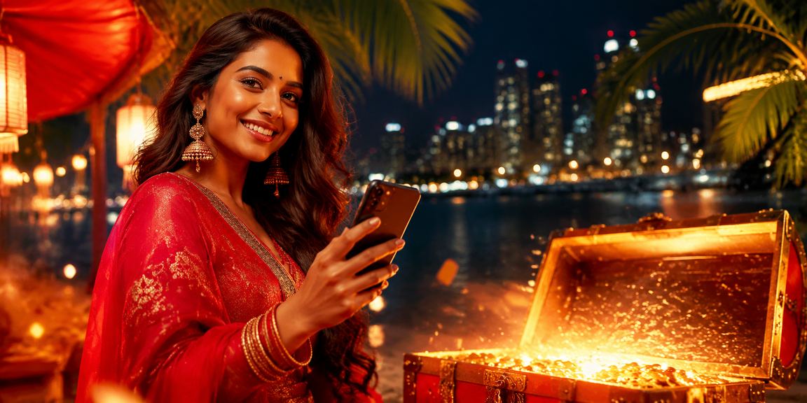 Mobile casino gaming in Pune with rich red and gold theme